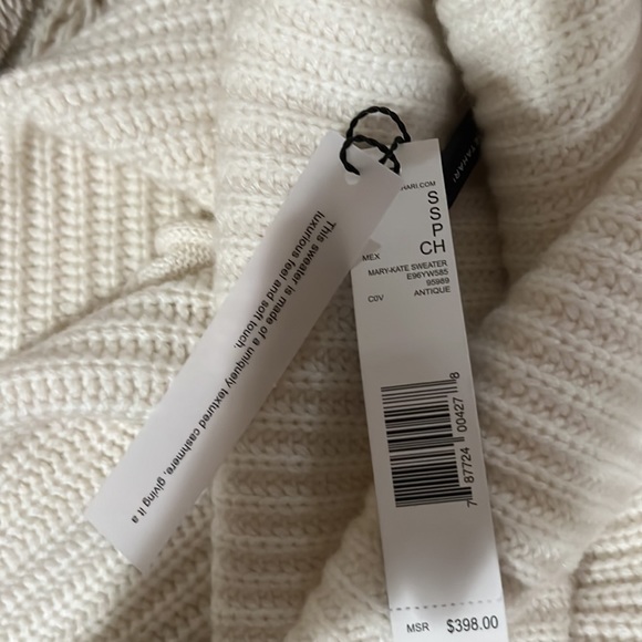 elie Tahari  Cream Cashmere Sleeveless Tunic  NWT. S - Picture 5 of 7